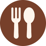 Icon depicting a fork and spoon